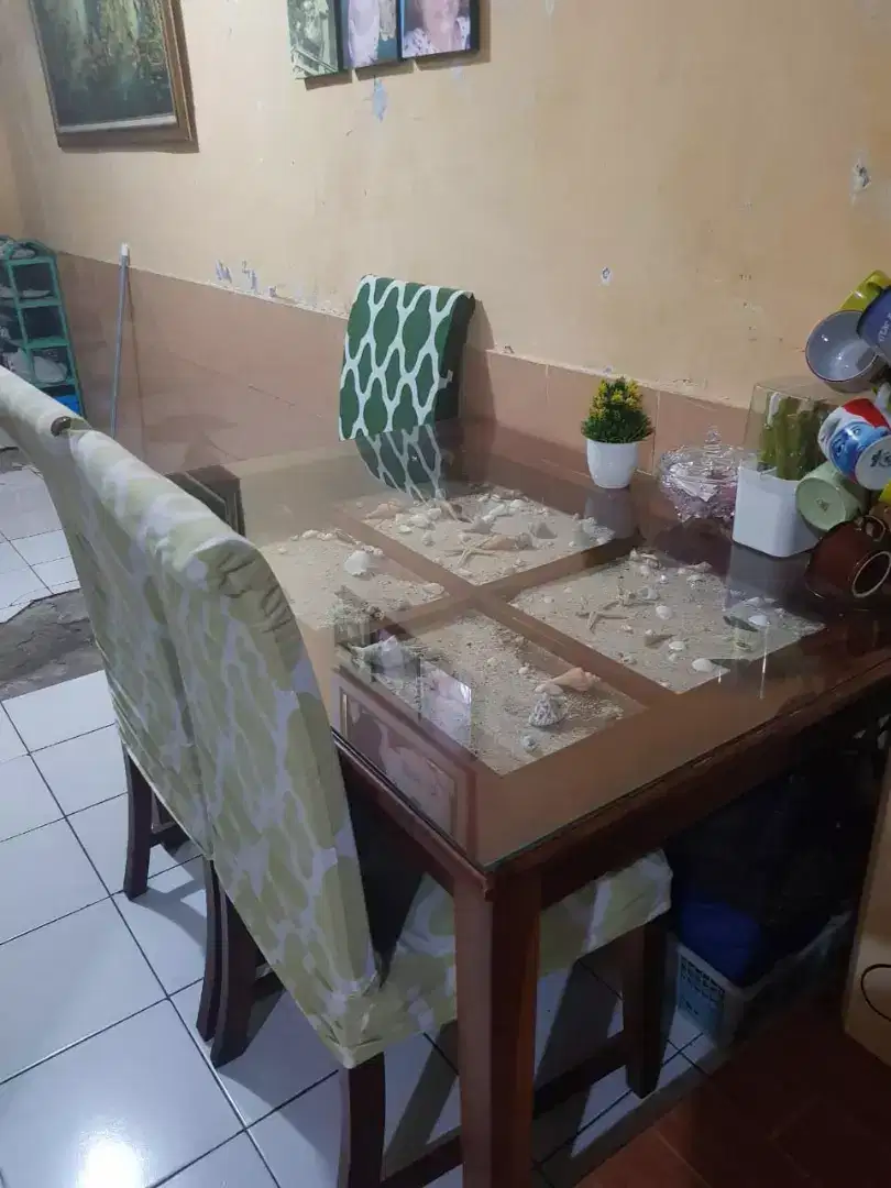 Meja makan jati set