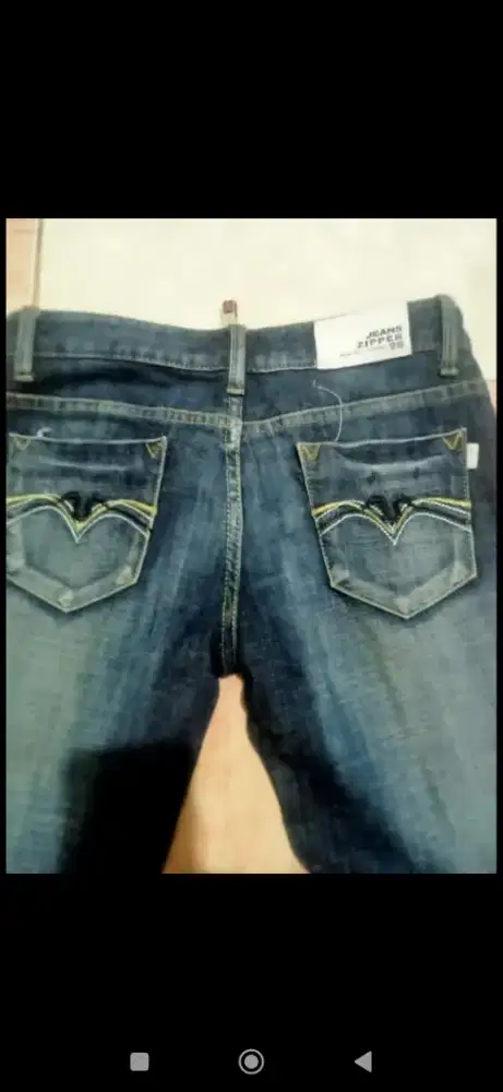 Celana wanita jeans Zipper