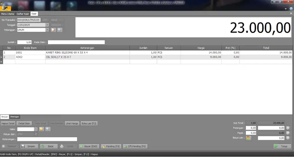Program Kasir / Penjualan / Stok Barang
