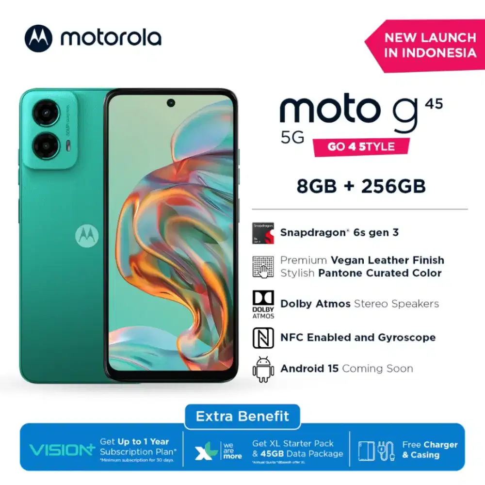 Motorola Moto G45 5G Nfc 8/256 gb New Garansi Resmi