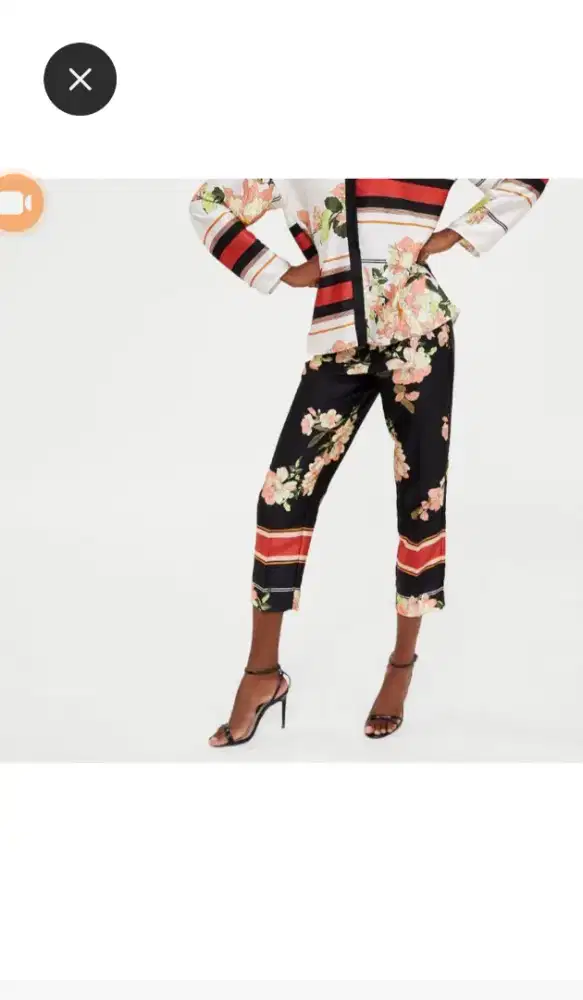 Zara Floral Satin Pants