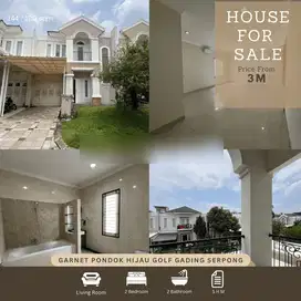 Dijual Rumah Cluster Garnet Pondok Hijau Golf Gading Serpong