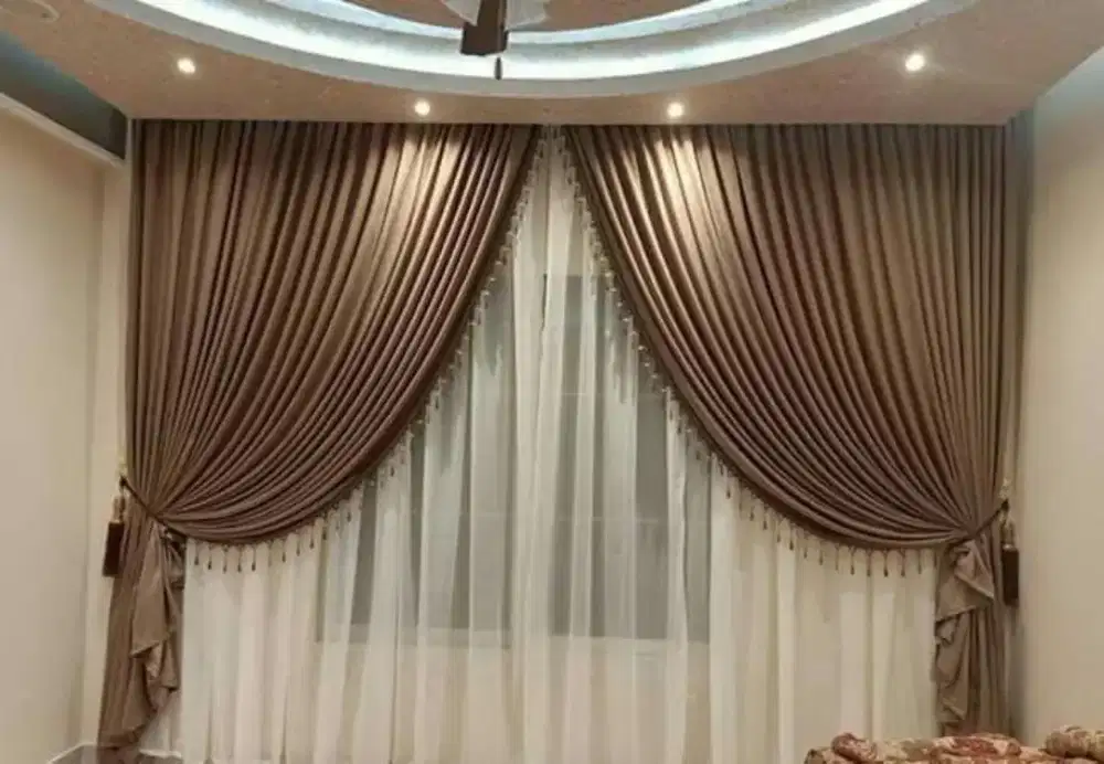 Pasang gordyn gorden murah vertikal roll blind jasa wallpaper dinding