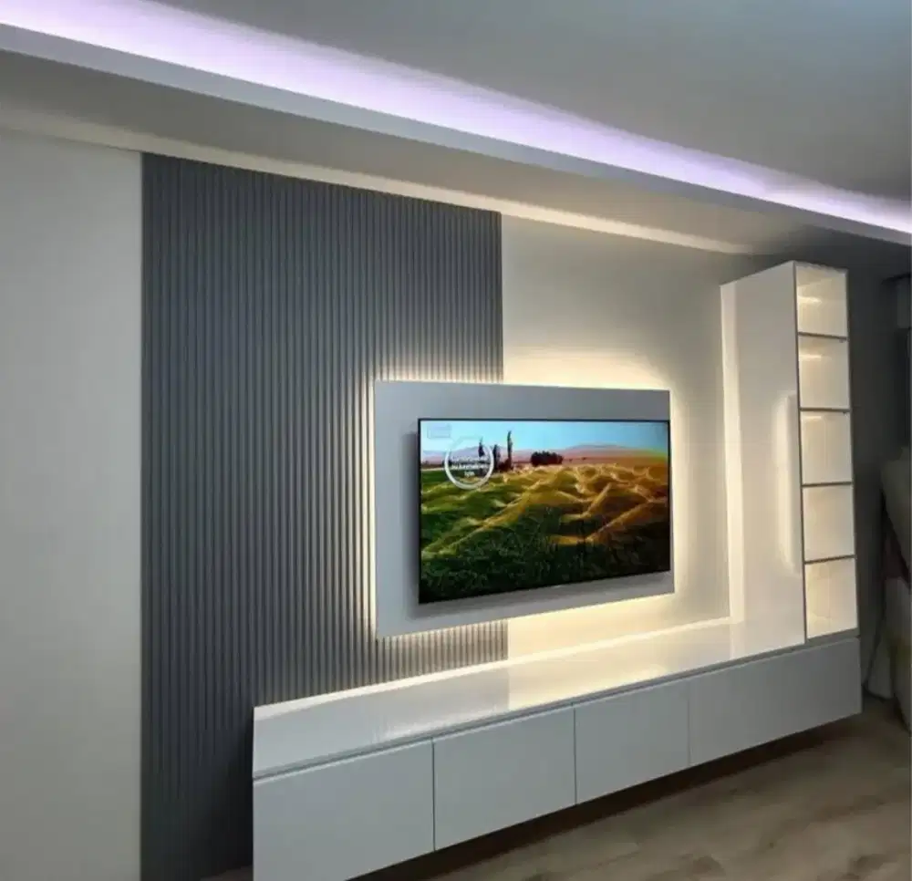 Backdrop TV minimalis tempah custom