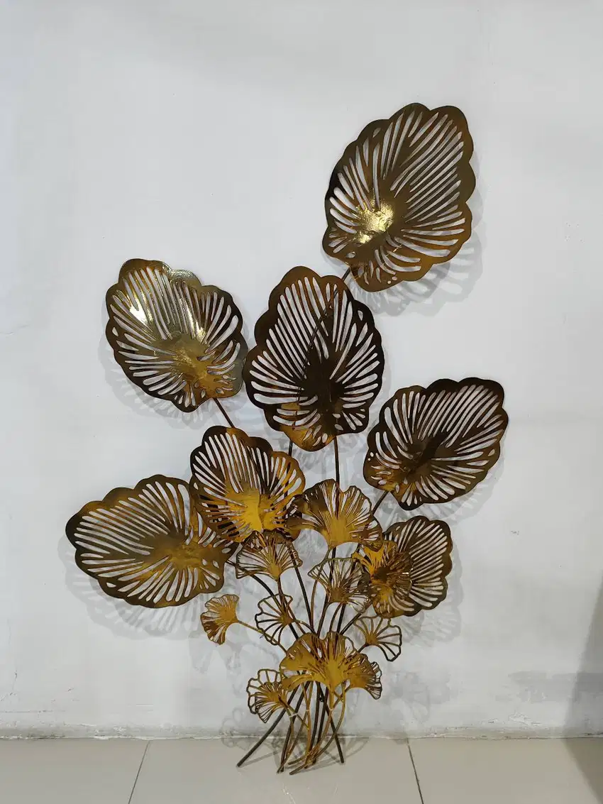 Wallart Golden Leaves Stainless Gold / Hiasan Dinding Daun A