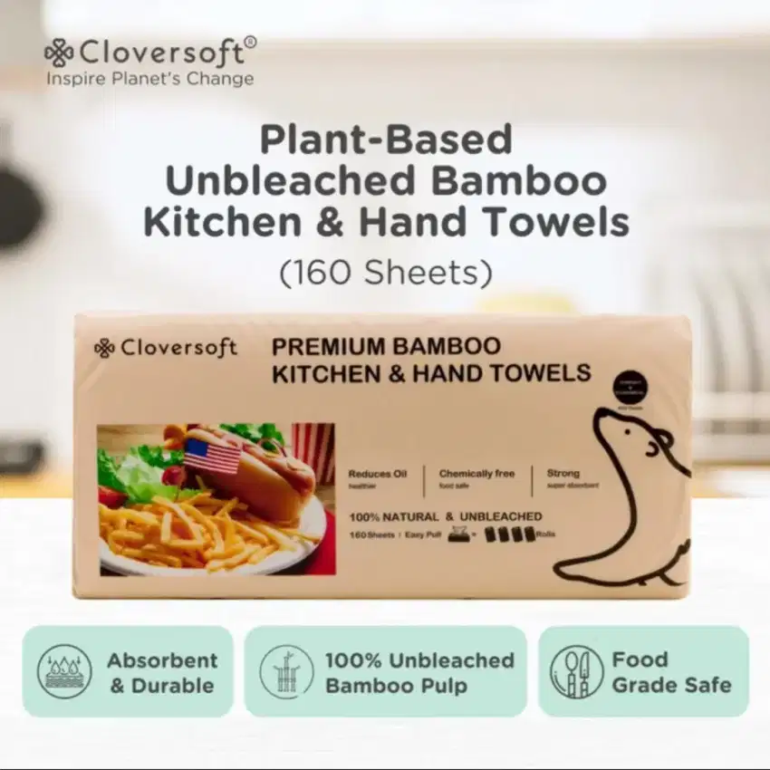 Cloversoft Kitchen & Hand Towel (160 Lembar)