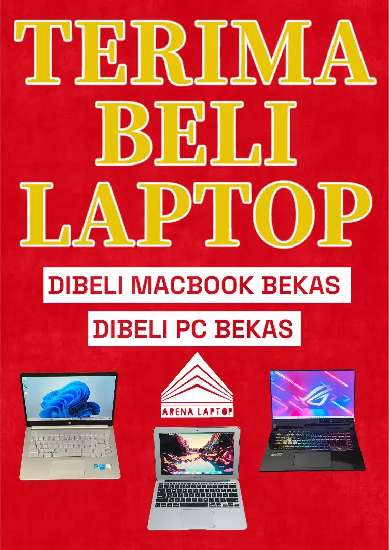 Dicari dan Dibeli Laptop Bekas, Macbook Bekas, PC Bekas. Siap Jemput