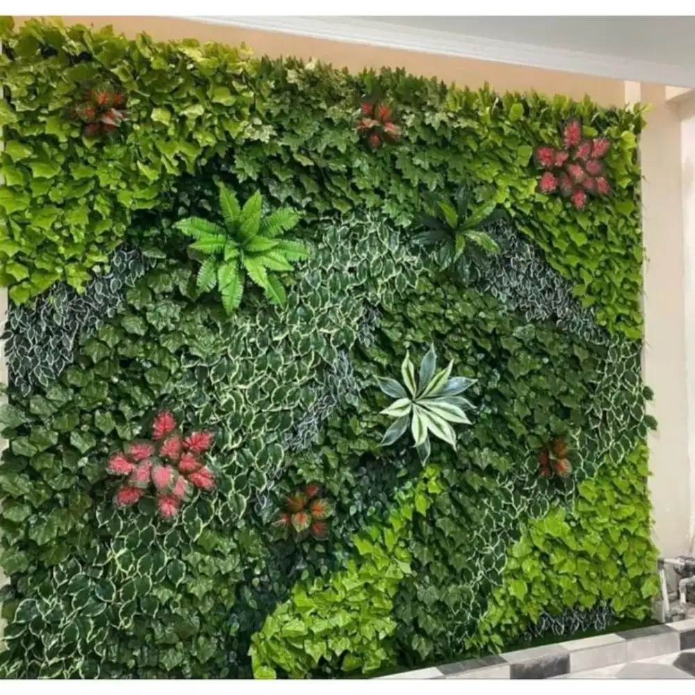 Taman vertikal garden sintetis.