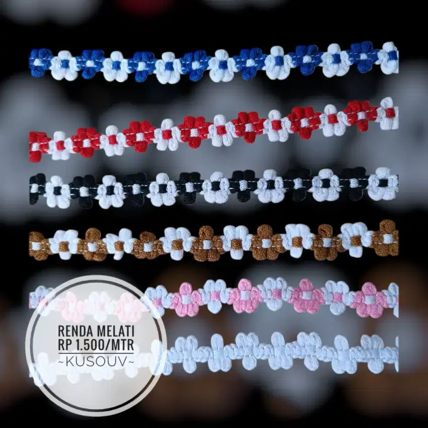 Renda/Renda Melati/Libin/Bunga/Beruang/Pita/Variasi/Motif/Zigzag/Air