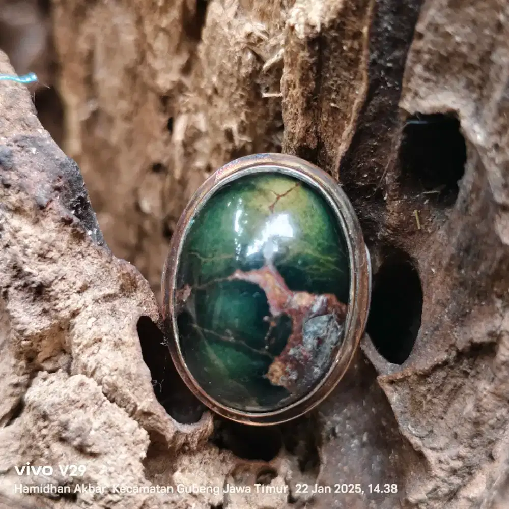 Pirus Persia Hijau Njenong Berkarakter Ring Perak Lis Swasa