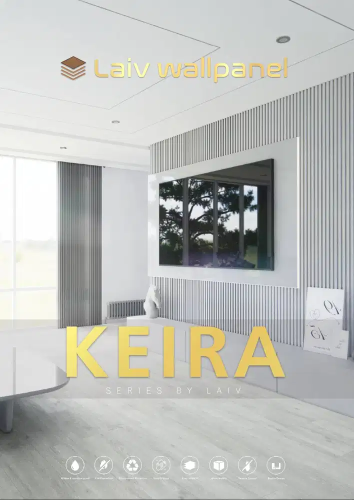 Wallpanel Dinding Keira / WPC Wallpanel - SNOW WHITE / Hiasan Dinding