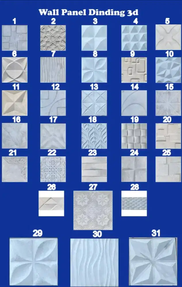 Ornamen dinding beton 3d