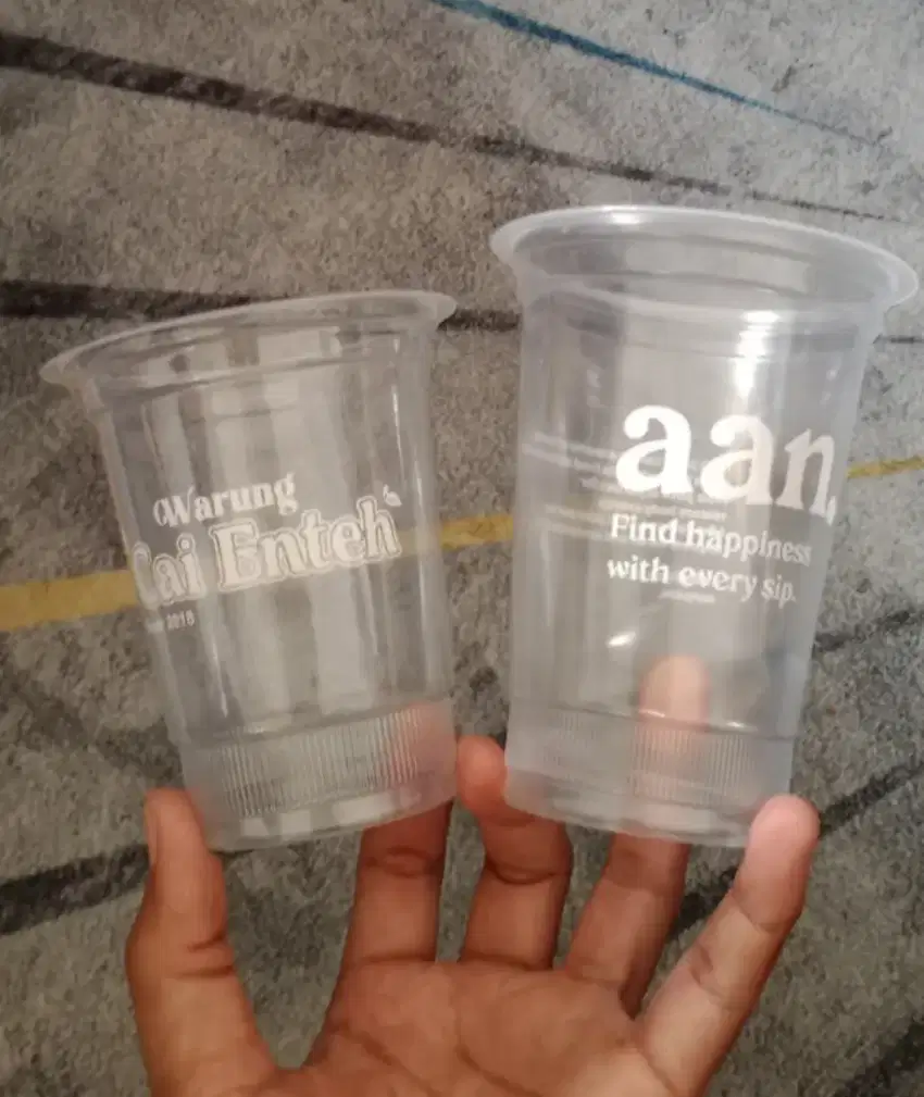 Cup plastik pp pet inject untuk usaha minuman kopi jus es teh dll