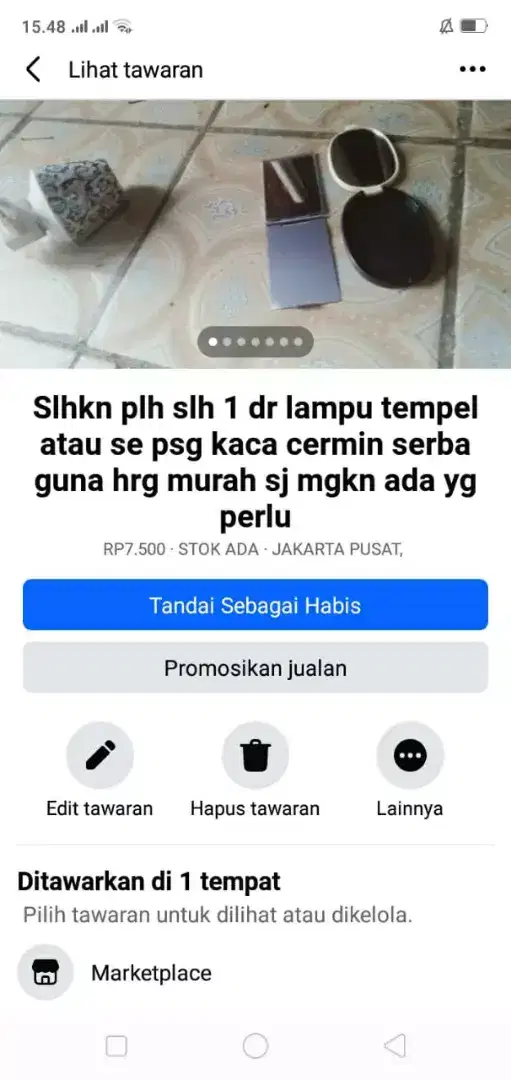 Slhkn plh slh 1 dr lampu tempel atau sblh nya hrg murah sj cpt dpt yah