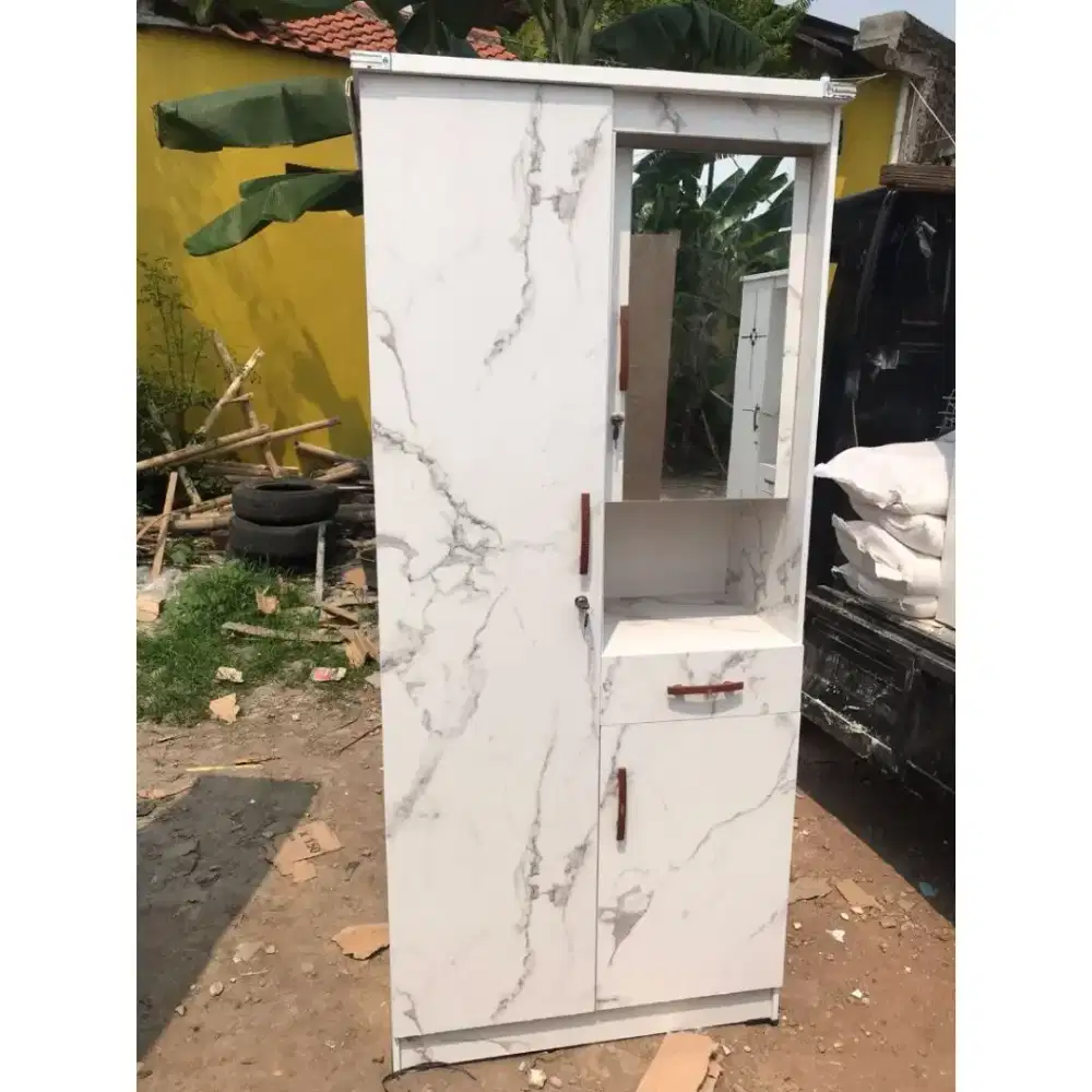LEMARI PAKAIAN 2 PINTU / LEMARI MINIMALIS / LEMARI BAJU MURAH