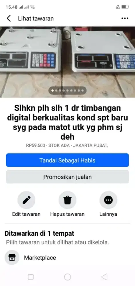 Timbangan digital kond spt baru syg matot biasa utk org pasar yg phm2