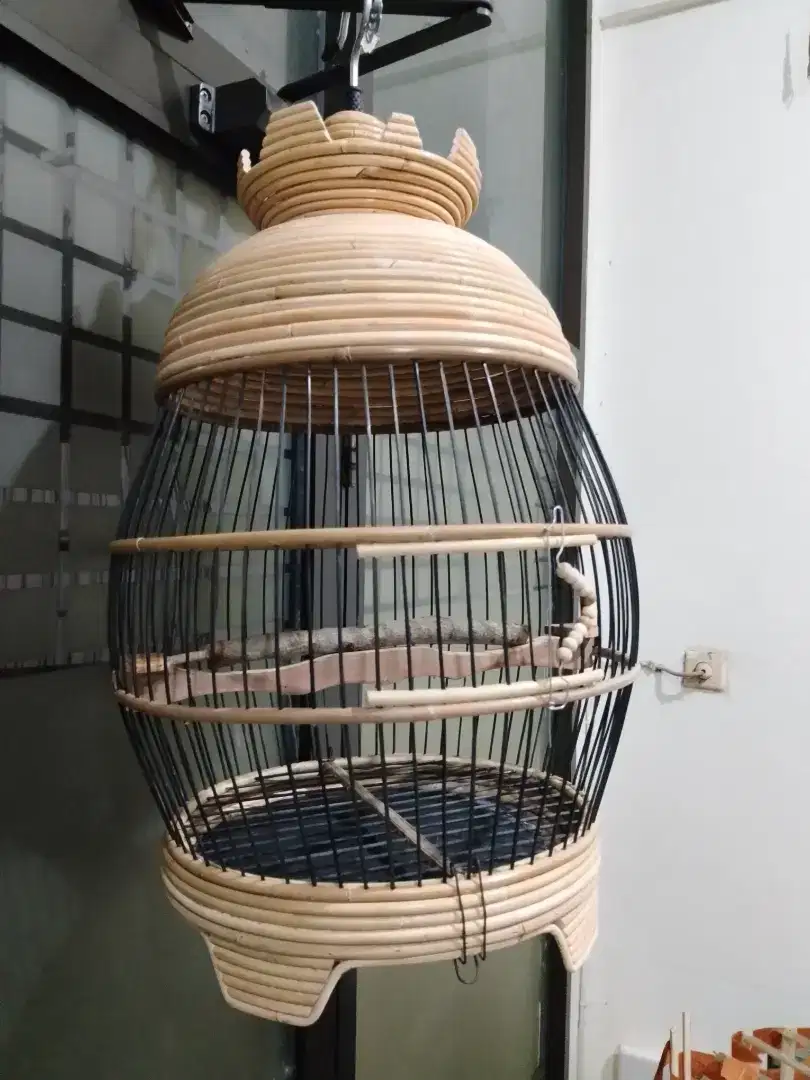Sangkar Burung Perkutut Rajut Rotan Asli