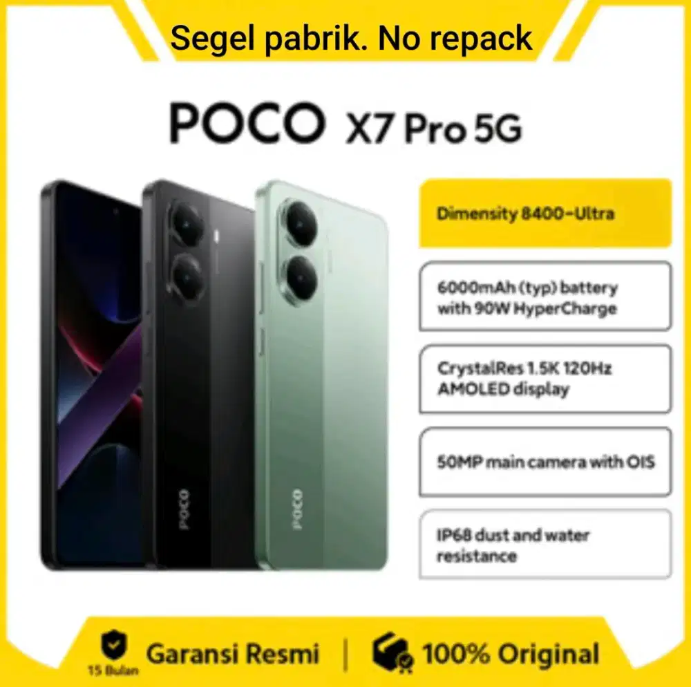 Poco X7 Pro 12/512. Baru. Segel pabrik. Garansi resmi 15 bulan