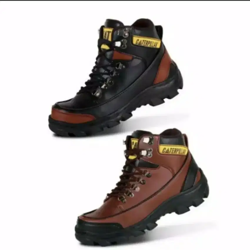 Sepatu safety pria tangguh cat Argon outdoor ujung besi sol anti oil