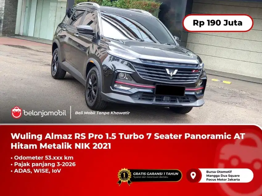 [ PAJAK PANJANG ] Wuling Almaz RS Pro 1.5 Turbo 7Seater AT 2021 2022