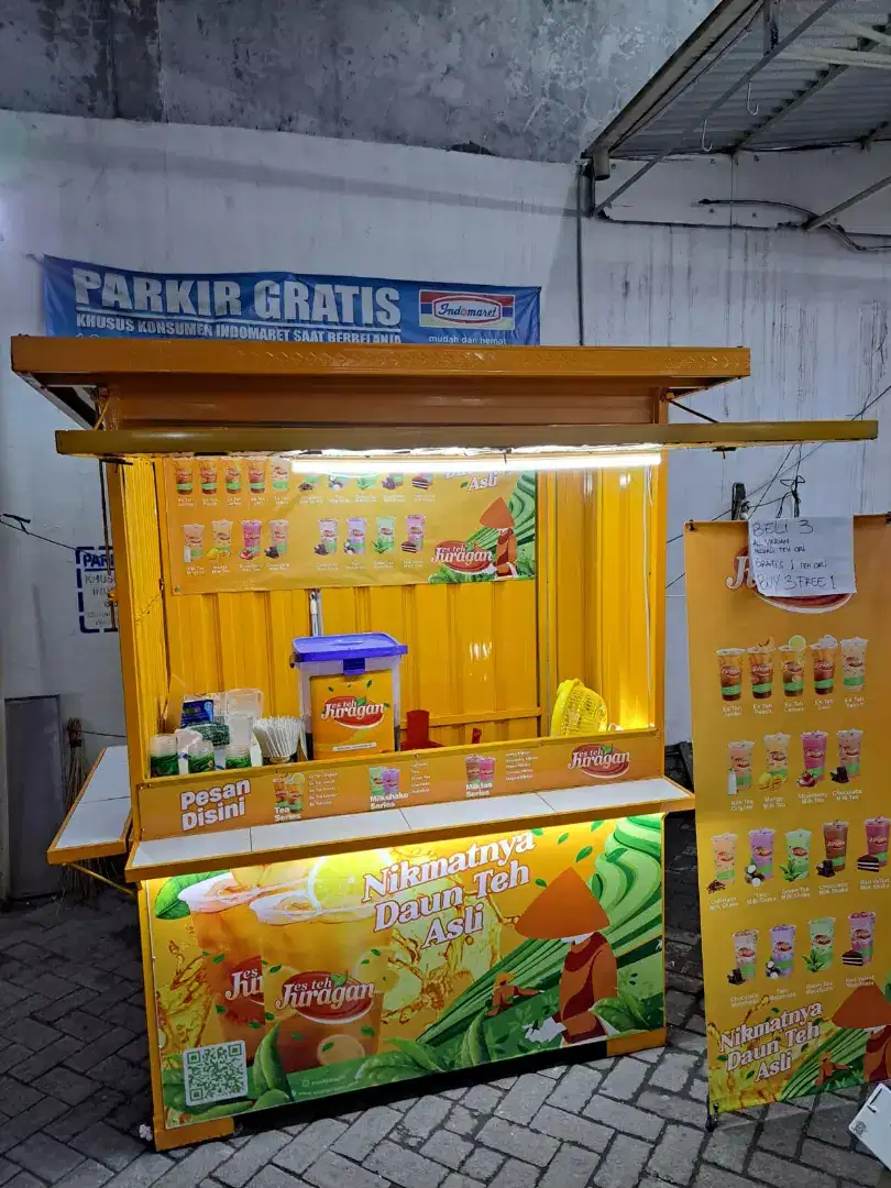 GEROBAK KONTAINER STAN ES TEH JURAGAN UKURAN 1,5 Meter x 1 Meter BAGUS