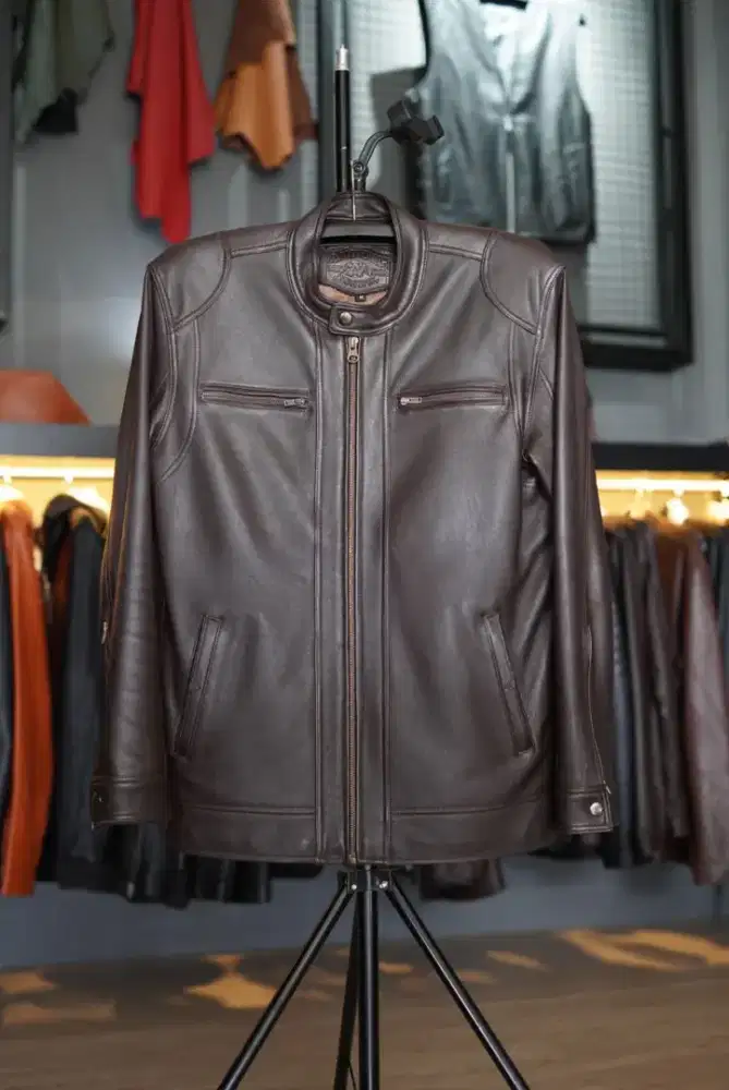 JAKET KULIT ASLI MODEL MANDARIN BAHAN KULIT ASLI SUPER