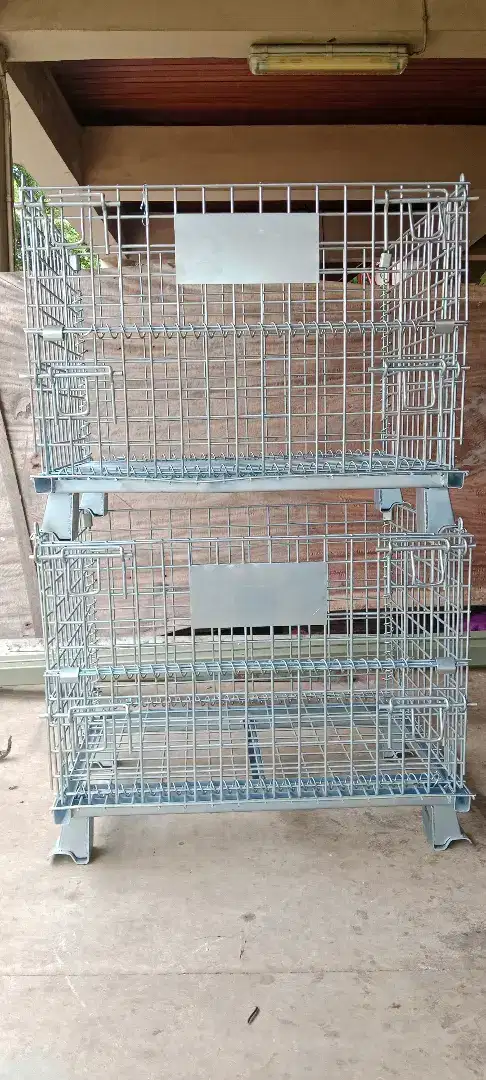 Keranjang besi lipat pallet mesh