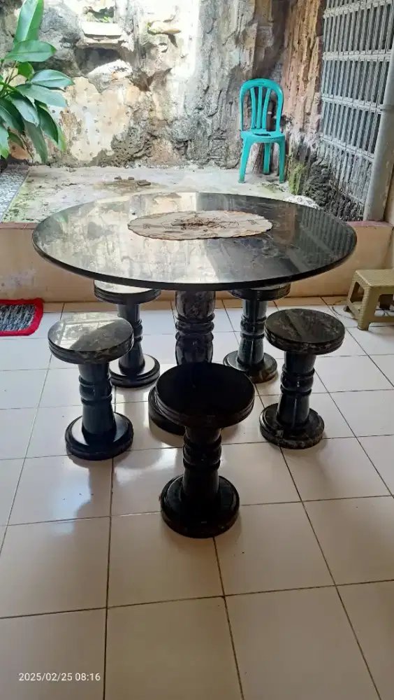 SET MEJA MARMER HIJAU (3.5jt NEGO)