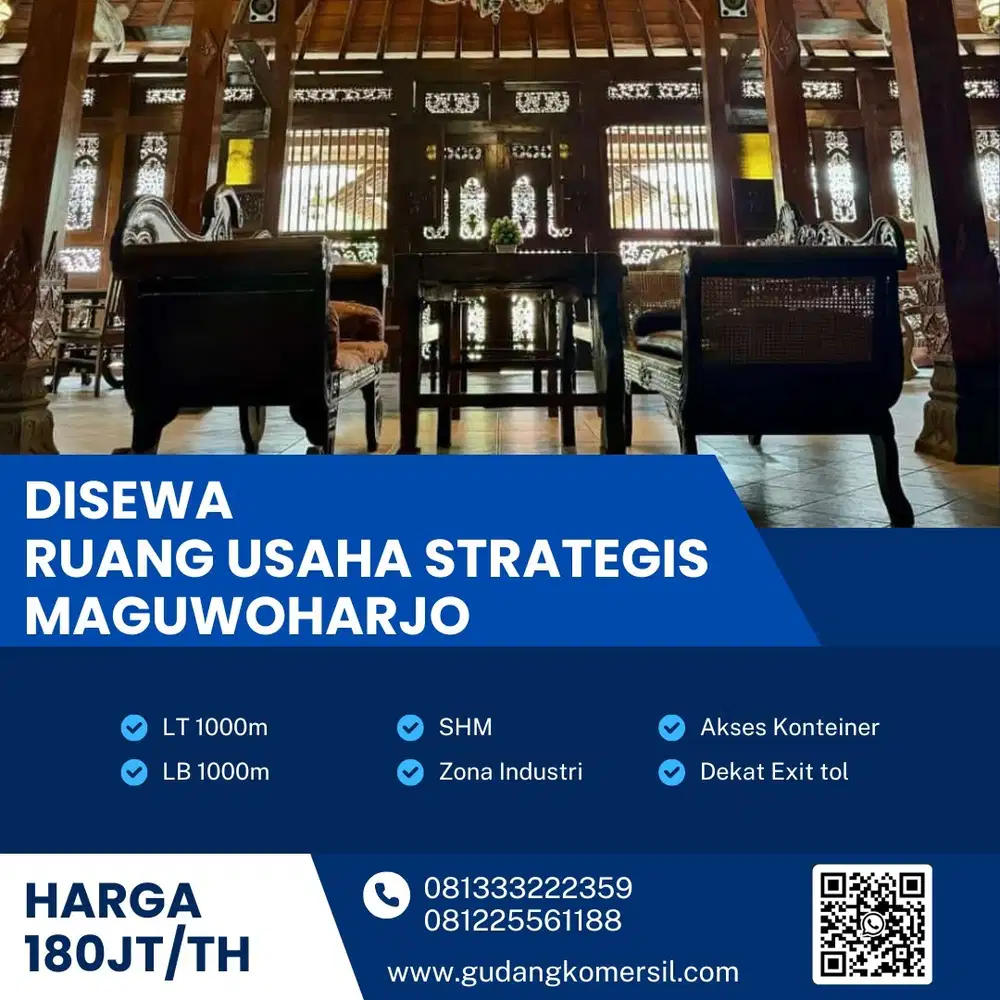 Disewakan Ruang Usaha Penginapan Luas 1000m2 Sleman,Yogyakarta