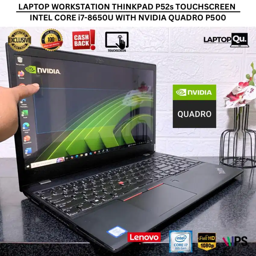LAPTOP WORKSTATION THINKPAD P52s i7-8650U DOUBLE VGA WITH NVIDIA