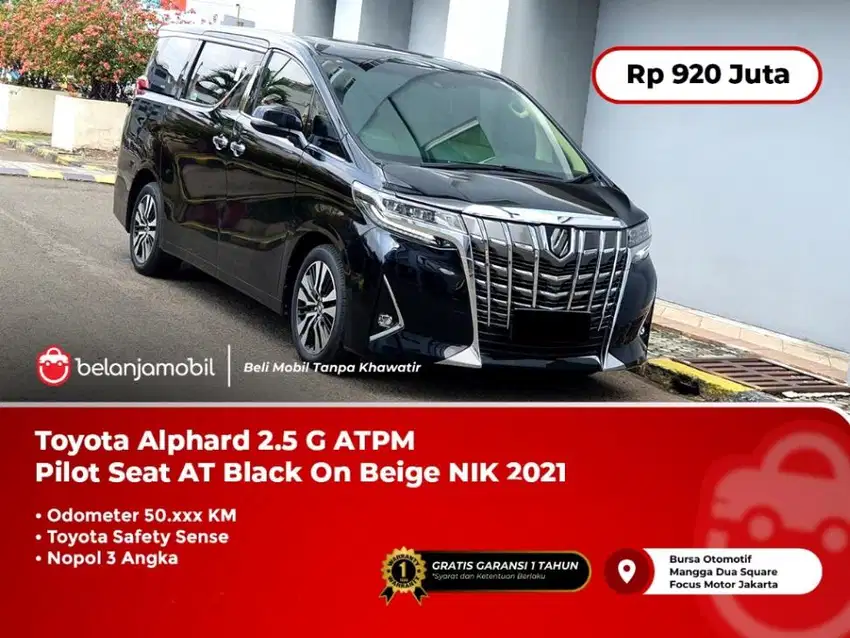 [ PILOT SEAT ] Toyota Alphard 2.5 G ATPM TSS AT Black 2021/2022