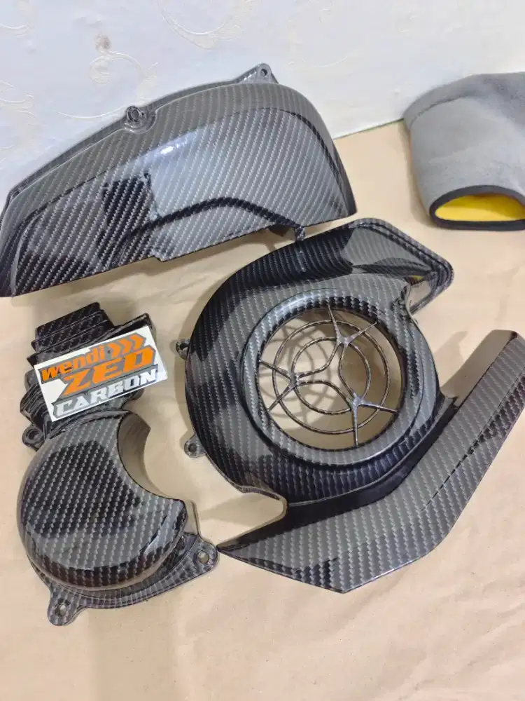 Tutup kipas tameng knalpot duct air tutup filter yamaha fazzio carbon