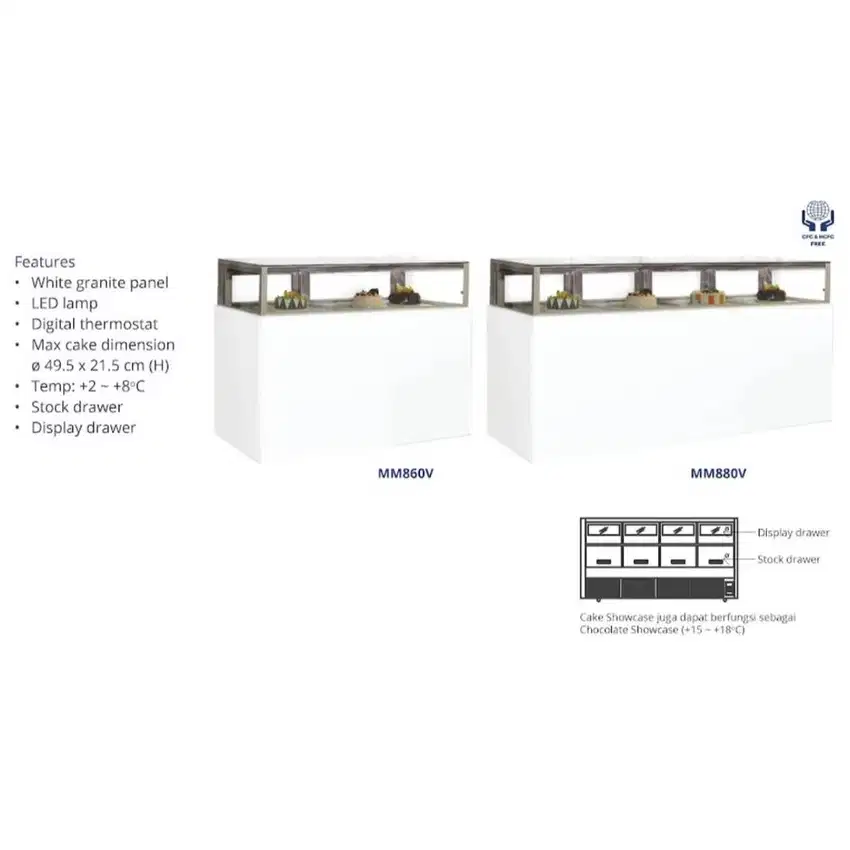 Cake Showcase GEA with Drawer MM860 V MM860V Rectangular cake MM 960 V
