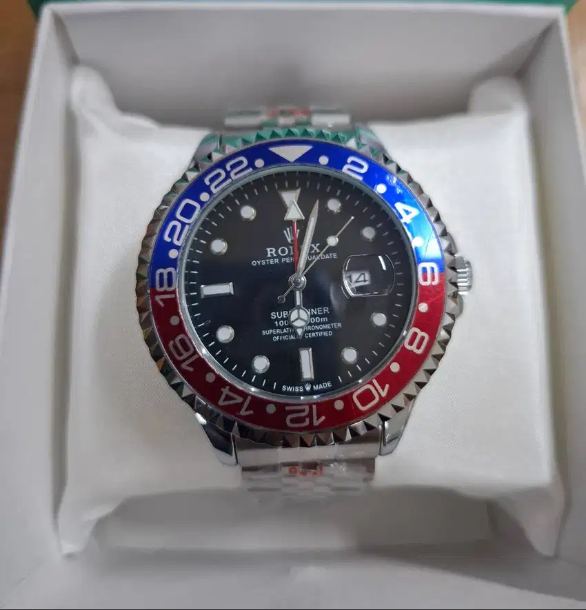 [NEW] JAM TANGAN PREMIUM ROLEX GMT PEPSI/BATMAN AUTOMATIC