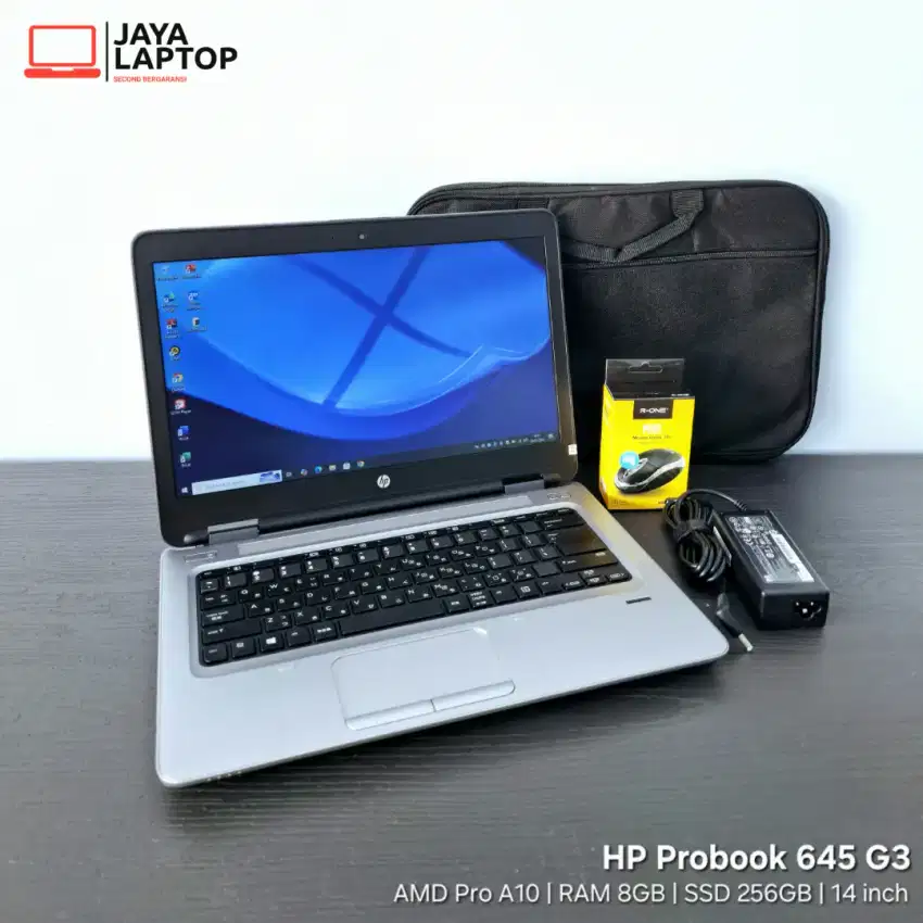 HP Probook 645 G3 AMD Pro A10 RAM 8GB SSD 256GB Laptop Second Bekas