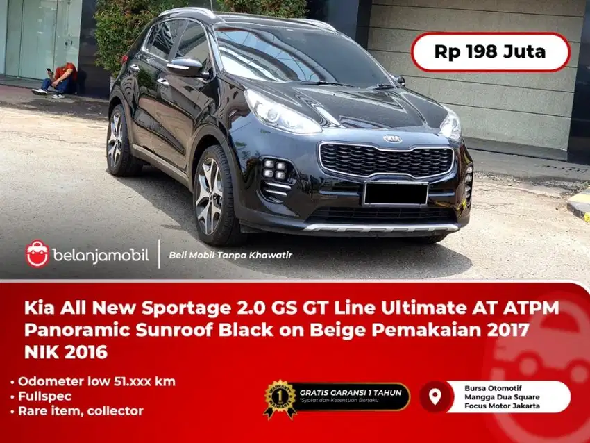 [LOW KM] Kia Sportage 2.0 GS GT Line Ultimate AT ATPM Black 2017/2016