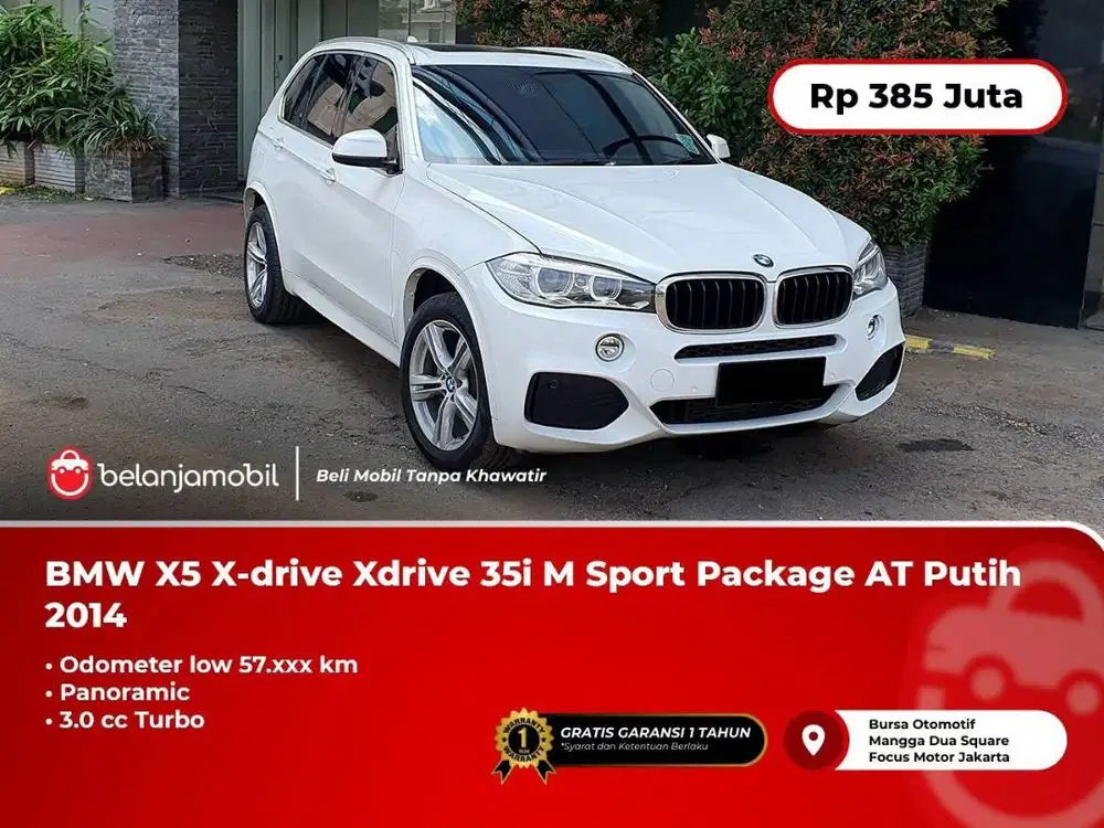 [LOW KM] BMW X5 Xdrive 35i M Sport Package AT Putih 2014/2015