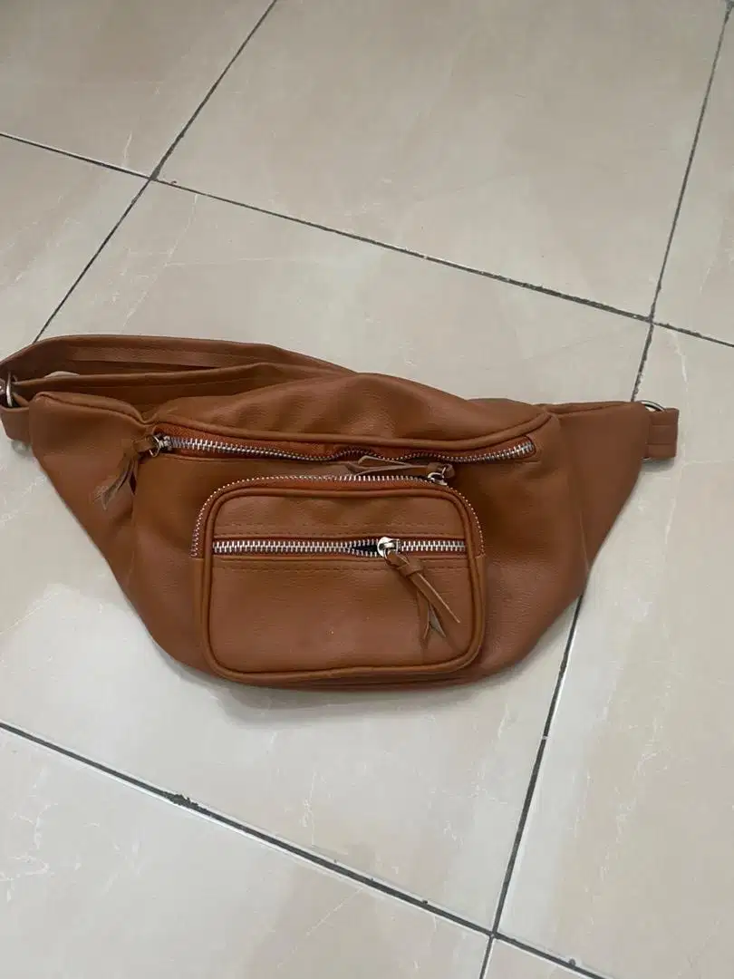 Waistbag coklat unisex baru