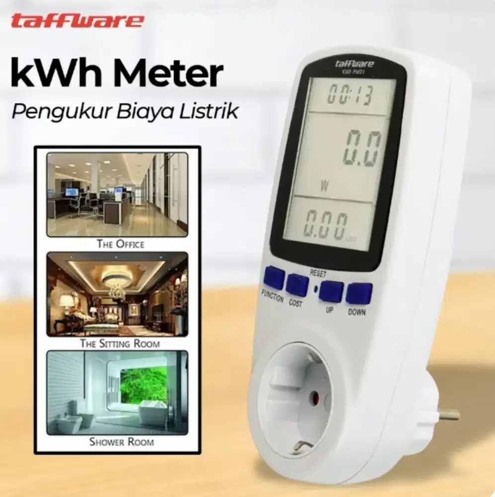 Taffware kWh Meter Stop Kontak Pengukur Biaya Listrik Rumah