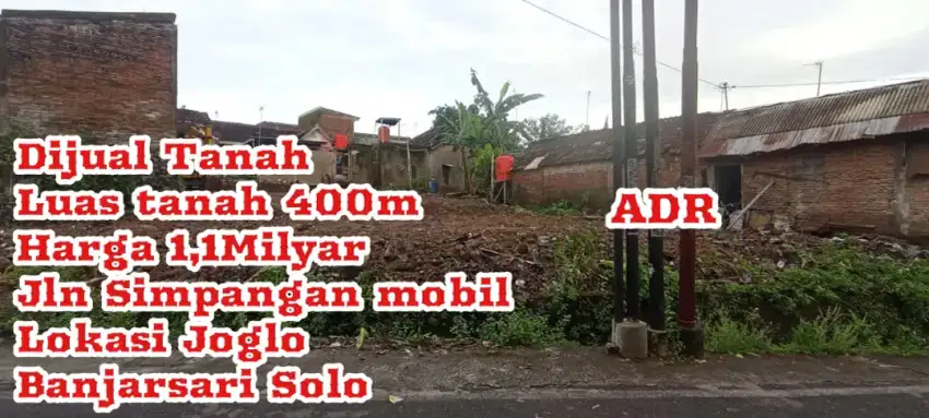 Dijual Tanah Banjarsari Solo