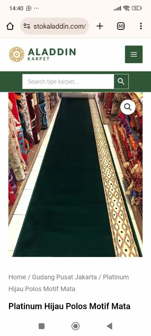 Jual karpet masjid meteran