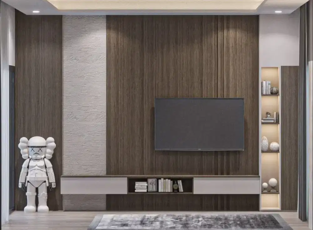 Backdrop TV minimalis tempahan