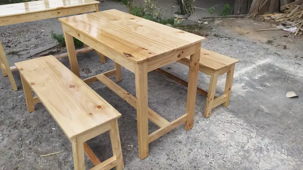 Meja makan jati belanda murah