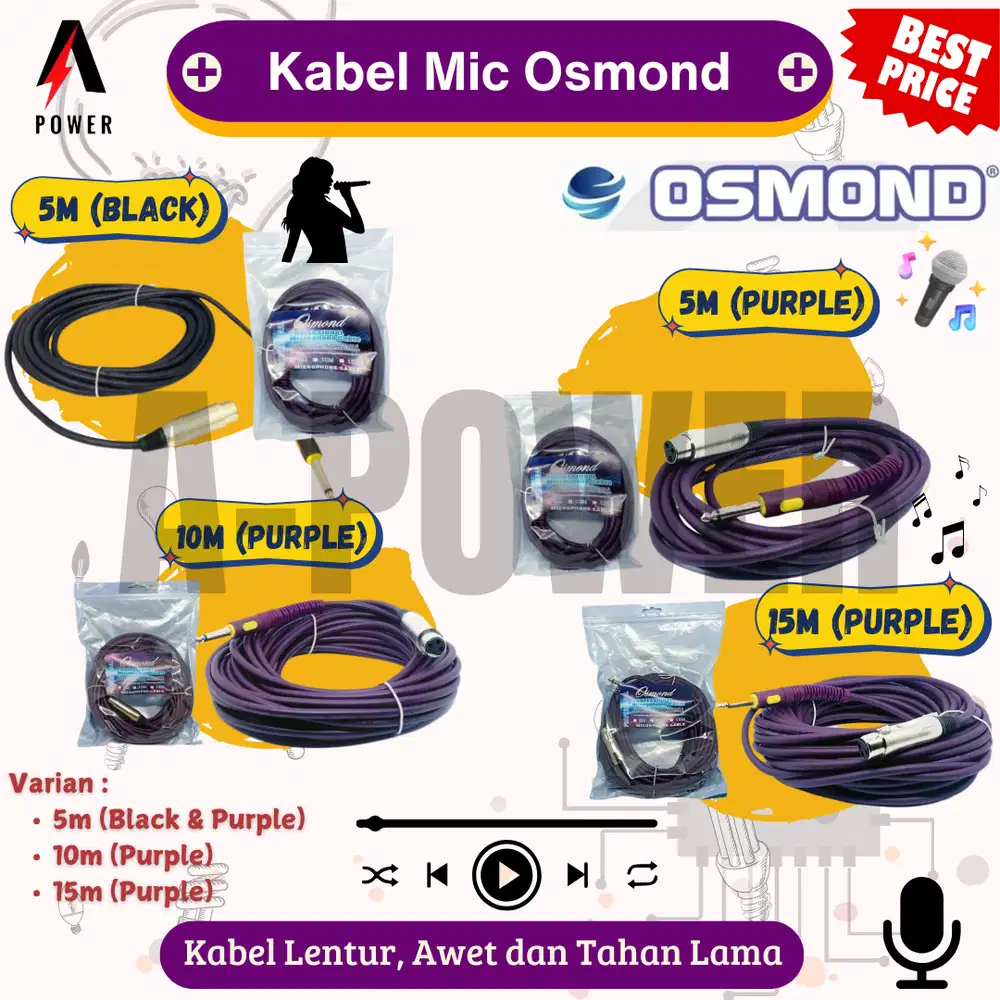 Kabel Mic / Microphone Premium 5m (Purple)