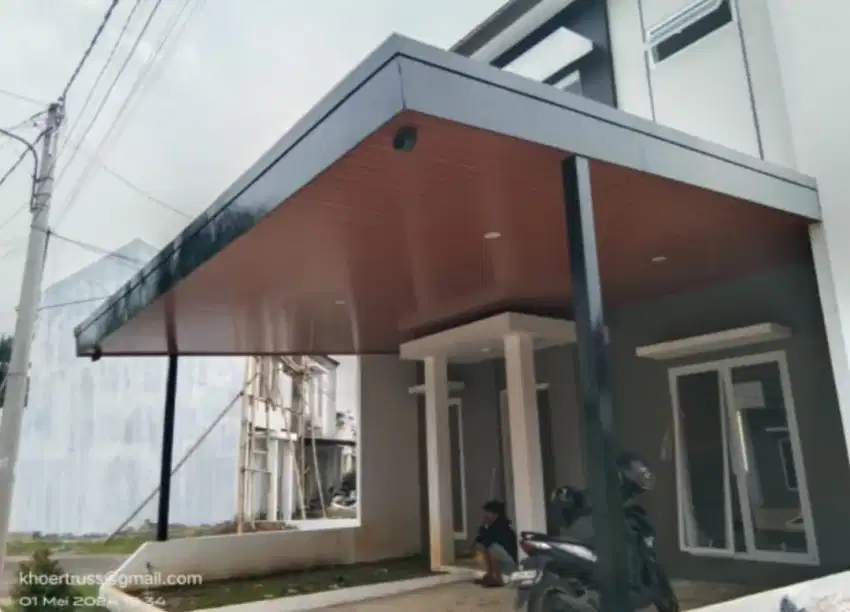 Kanopi bajaringan atap alderon RS + plafon pvc garansi 15thn