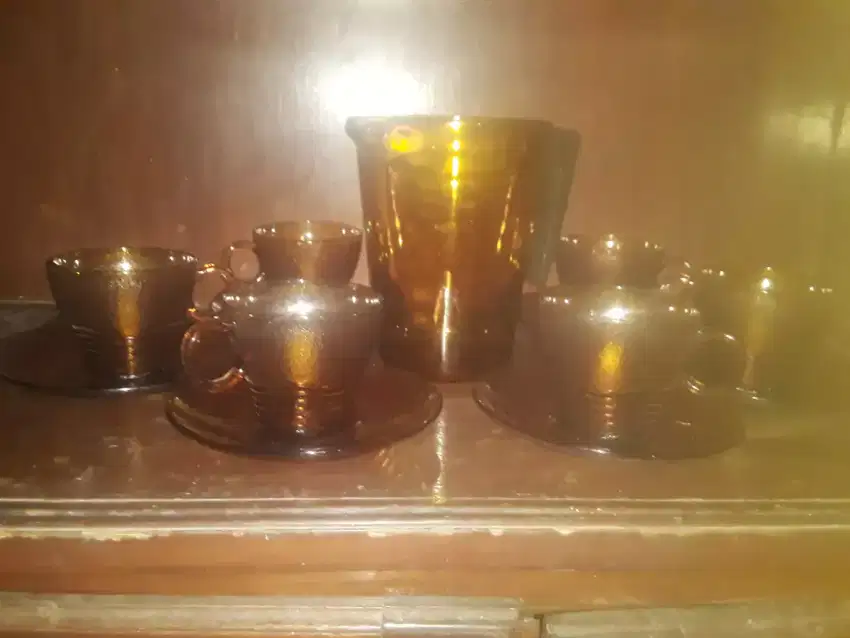Preloved Vintage--Jual murah: 1Pitcher & 6cangkir Antik (Duralex)