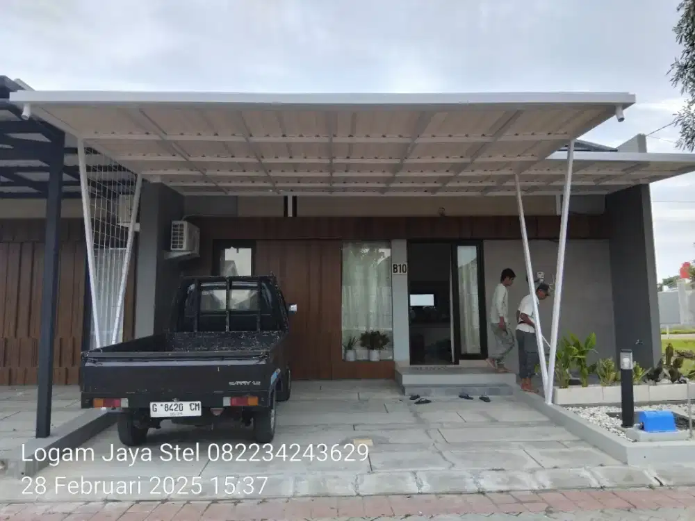 Kanopi besi galvanis atap alderon