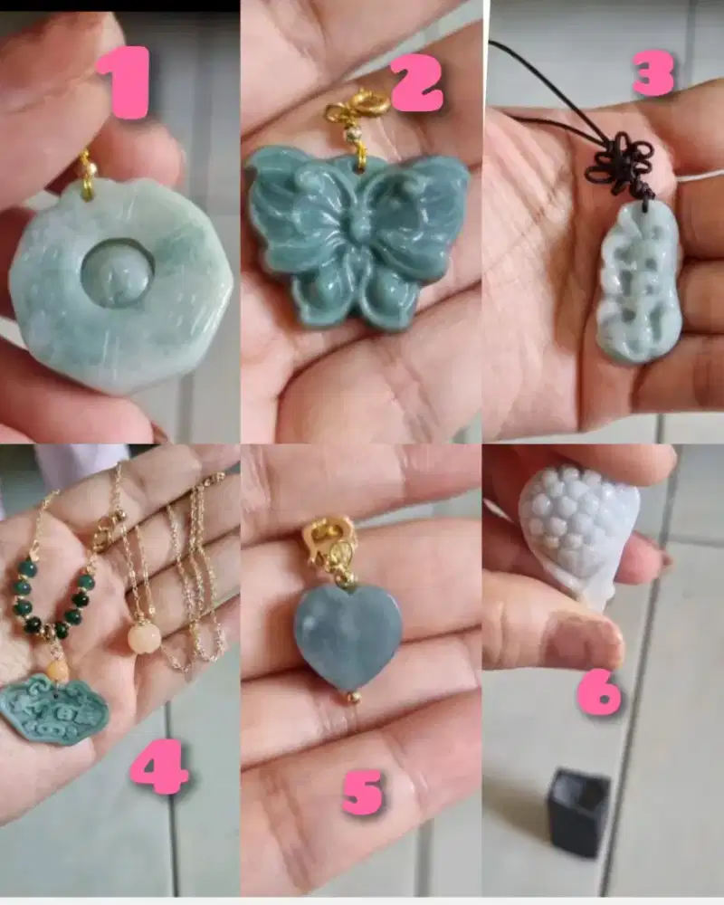 Liontin=pendant batu giok burma & guatemala/ jadeit