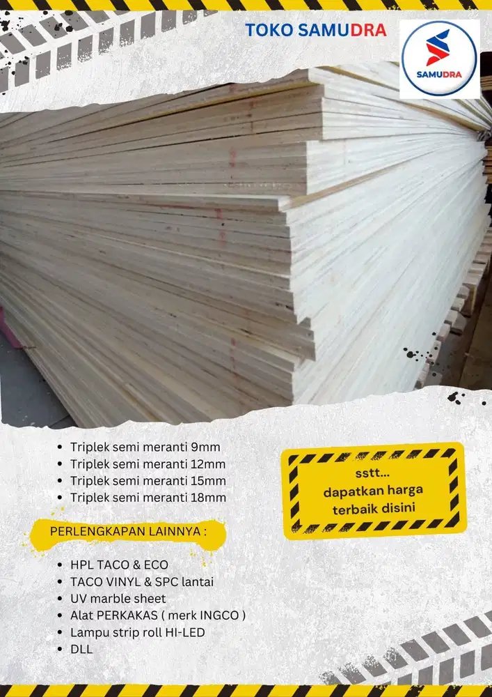 triplek / plywood / multiplek semi meranti 9mm halus