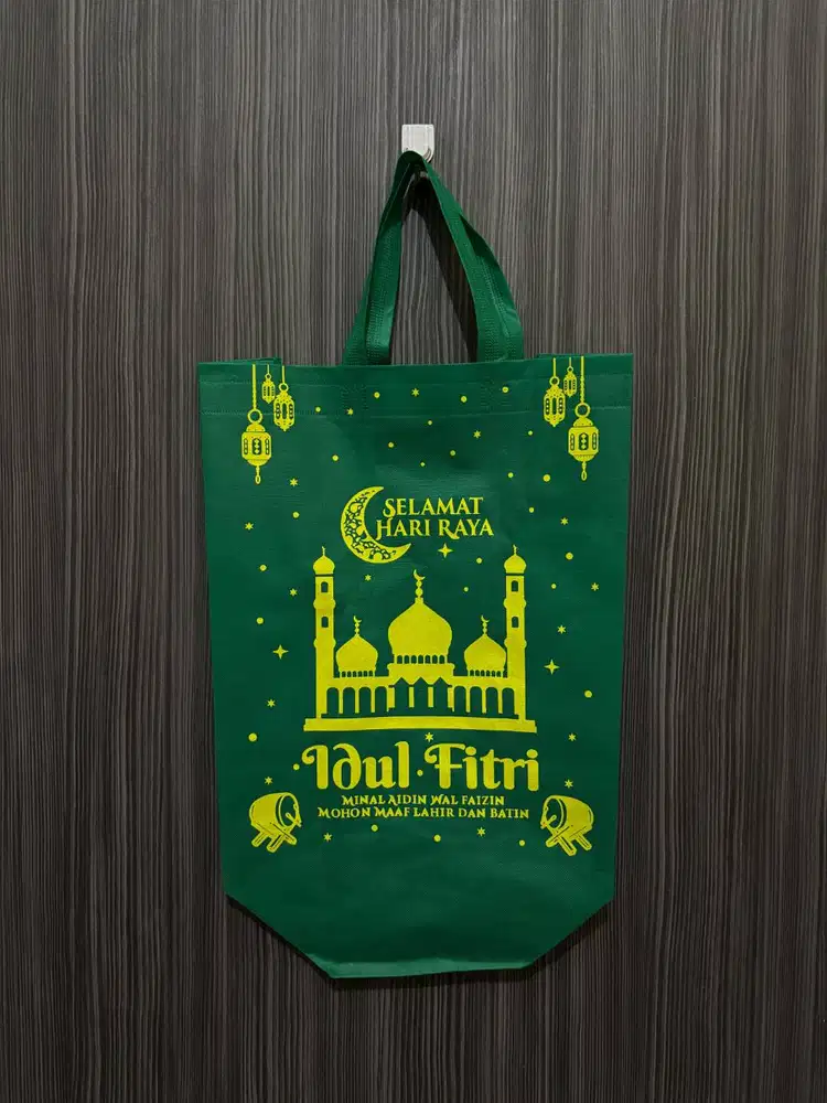 Tas Idul Fitri 30x40x15 Goodie Bag Lebaran Sablon | Box Press Spunbond